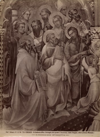 Alinari, Fratelli — Firenze. R. Galleria Uffizi. Dettaglio del quadro l'incoronaz. della Vergine (Don Lorenzo Monaco) — particolare